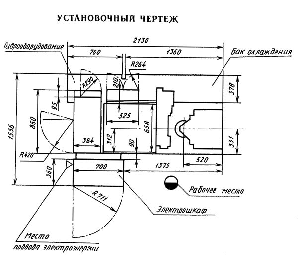 53А20 Настановне креслення зубофрезерного верстата напівавтомату